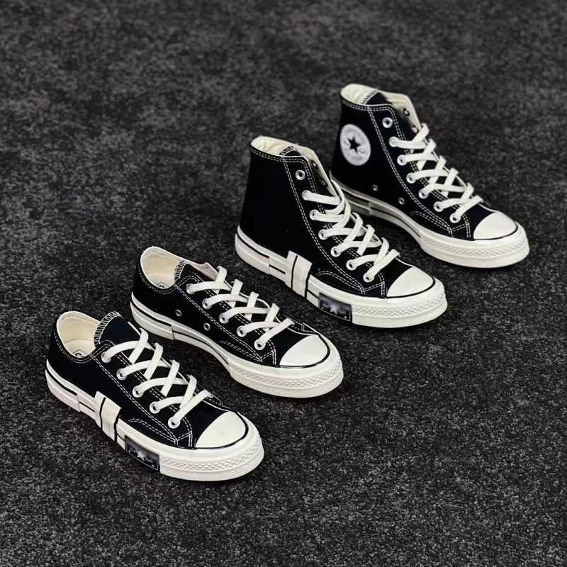 Converse Classic High-Top Canvas Shoes, Patchwork Deconstructed Series, Men's Shoes, Height-Increasing Low-Top Black Canvas Shoes, Women's Shoes, Putian Converse Classic High-Top Canvas Shoes, Patchwork Deconstructed Series, Men's Shoes, Height-Increasing Low-Top Black Canvas Shoes, Women's Shoes, Putian