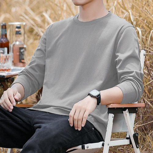 Autumn/Winter Quality Men's Long-Sleeve Printed T-Shirt Men's Top Round Neck Large Size T-Shirt Men's Fashion Apparel