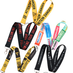 Warning Life Quotes Phone Lanyard, Neck ID Card Holder, Lanyard Keychain Office Personal Cute