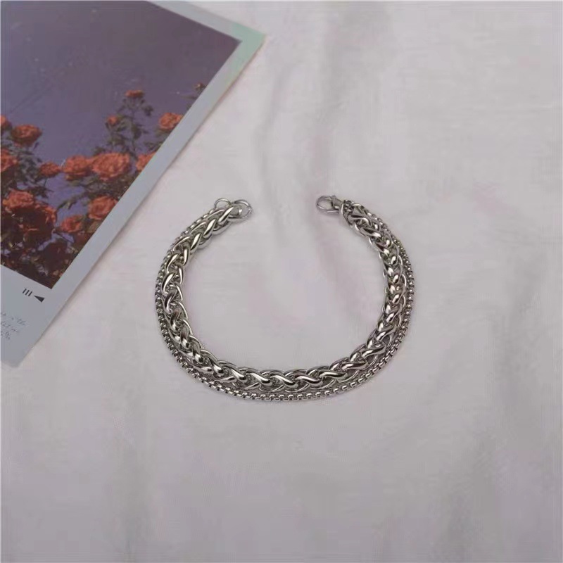 Street Occasion Hip-Hop Geometric Titanium Steel Men's Bracelets Men's Chain Bracelets