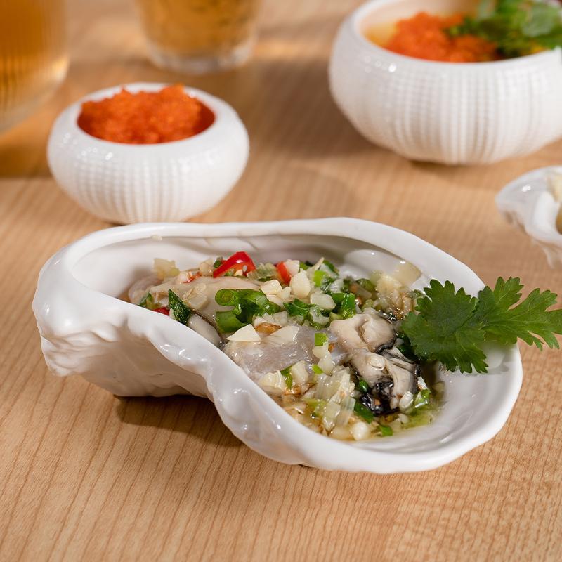 Ceramic Oyster Dish, Sea Urchin Bowl, Hotel Club Molecular Cuisine Special-Shaped Plate, Dessert Bowl, Hibiscus Egg Bowl, Creative Tableware