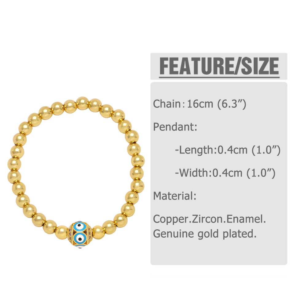 Fashion Devilu0027S Eye Copper Bracelets Beaded Inlay Zircon Copper Bracelets