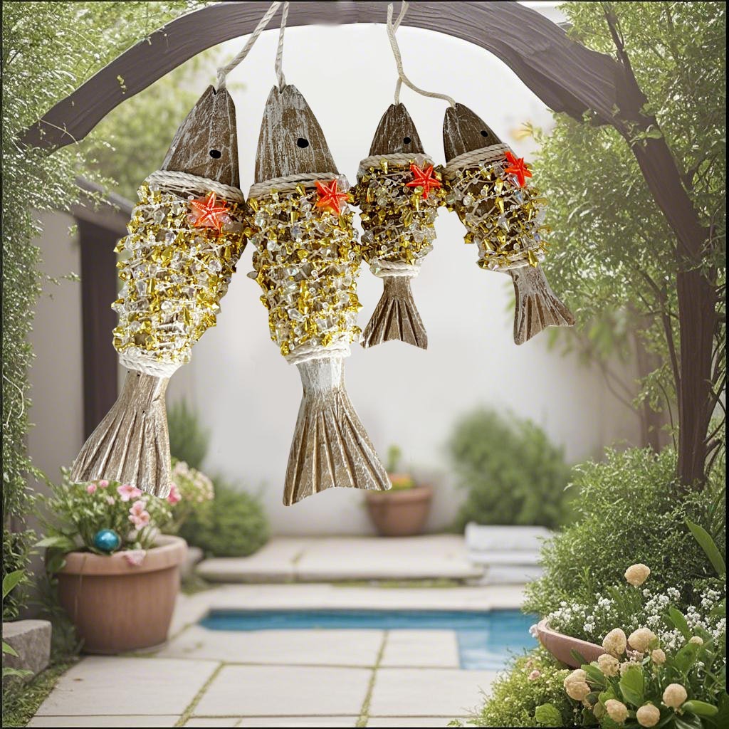 Adornos de patio al aire libre Adornos de estrellas de mar de peces pequeños de interior Adornos de patio Adornos de porche al aire libre