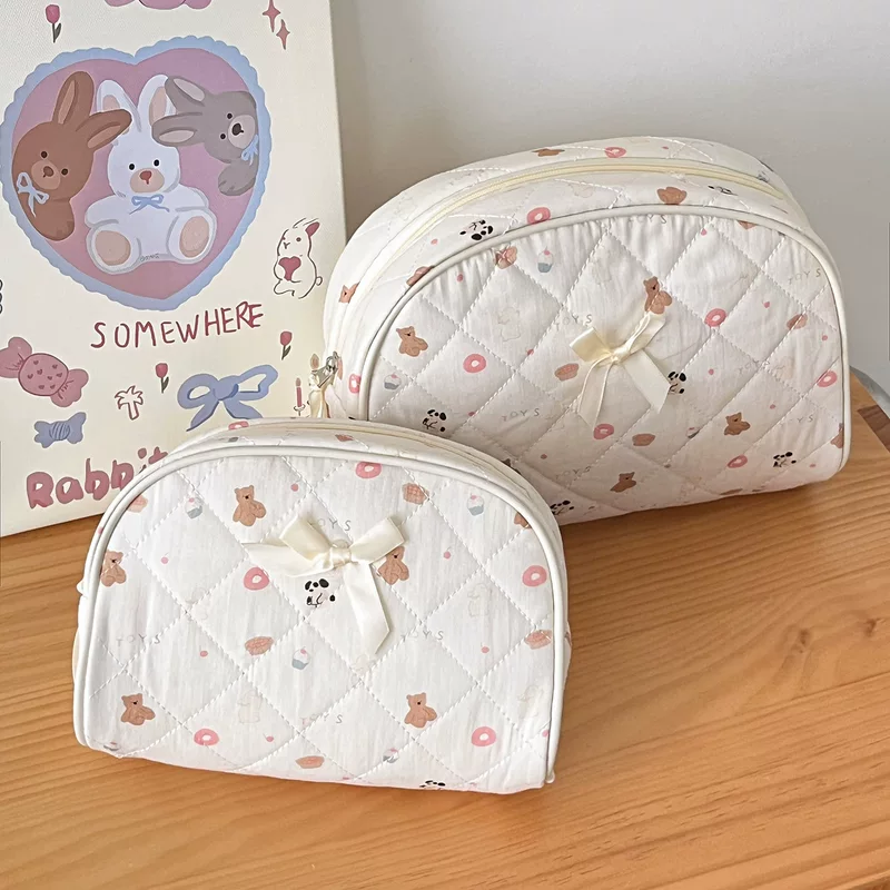 Донат косметичка высокого качества, organizer bag, портативная вместительная дорожная сумка с медведями