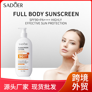 Full English Sunscreen Sadoer Anti-Photoaging Whole Body Sunscreen Spf90+ High Uv Protection Cross-Border Export