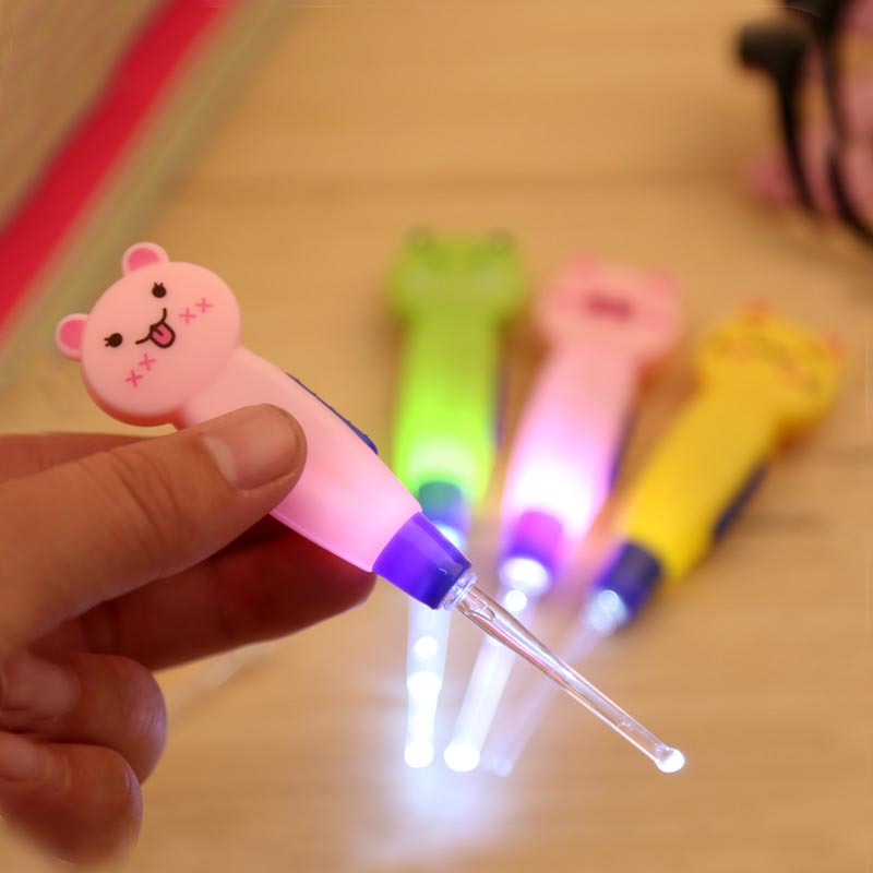 Cartoon removable hygienic children's glowing ear picking with…