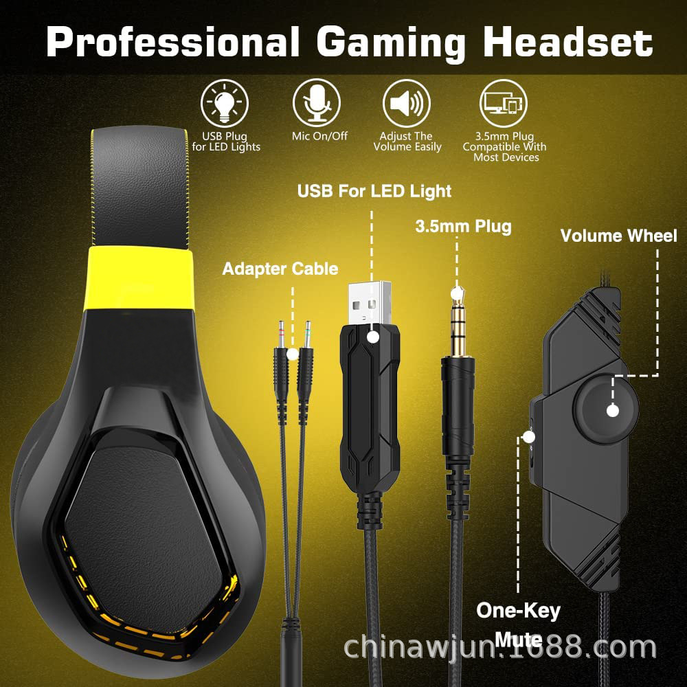 Auriculares con cable para computadora de modelo privado del fabricante Auriculares para consola de juegos PS4 Auriculares para auriculares PS5 XBOX con trigo