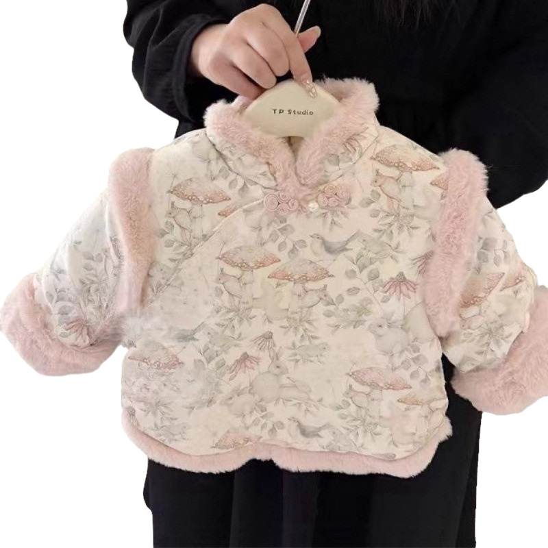 Niñas han trajes de Año Nuevo 2026 niños invierno bebé aniversario de Año Nuevo chino de lana de dos piezas juegos de niños