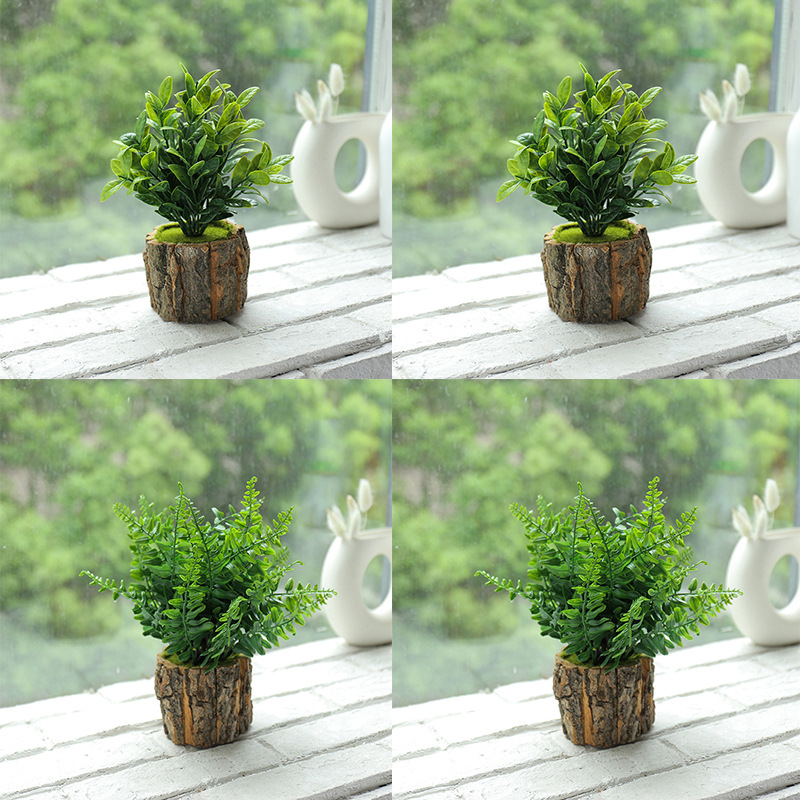 Set de plantas verdes en maceta de 4 piezas F ☆