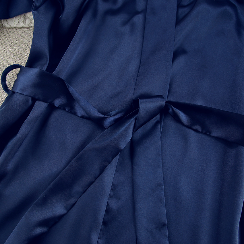 Dames kimono badjas met veren afwerking stijlvolle loungewear_voghion.com