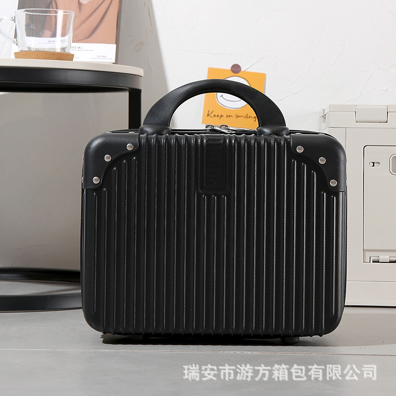 Portátil de equipaje de las mujeres pequeño ligero de 16 pulgadas mini lindo de 14 pulgadas caja de maquillaje contraseña bolsa de almacenamiento de viaje