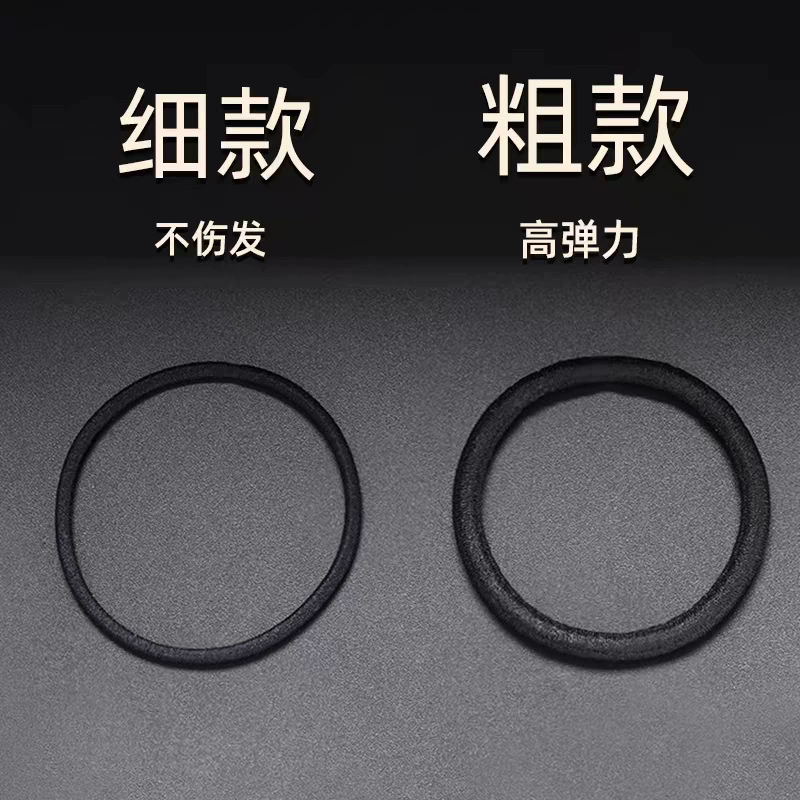 Черный минималистский высокоэластичный кружок для волос