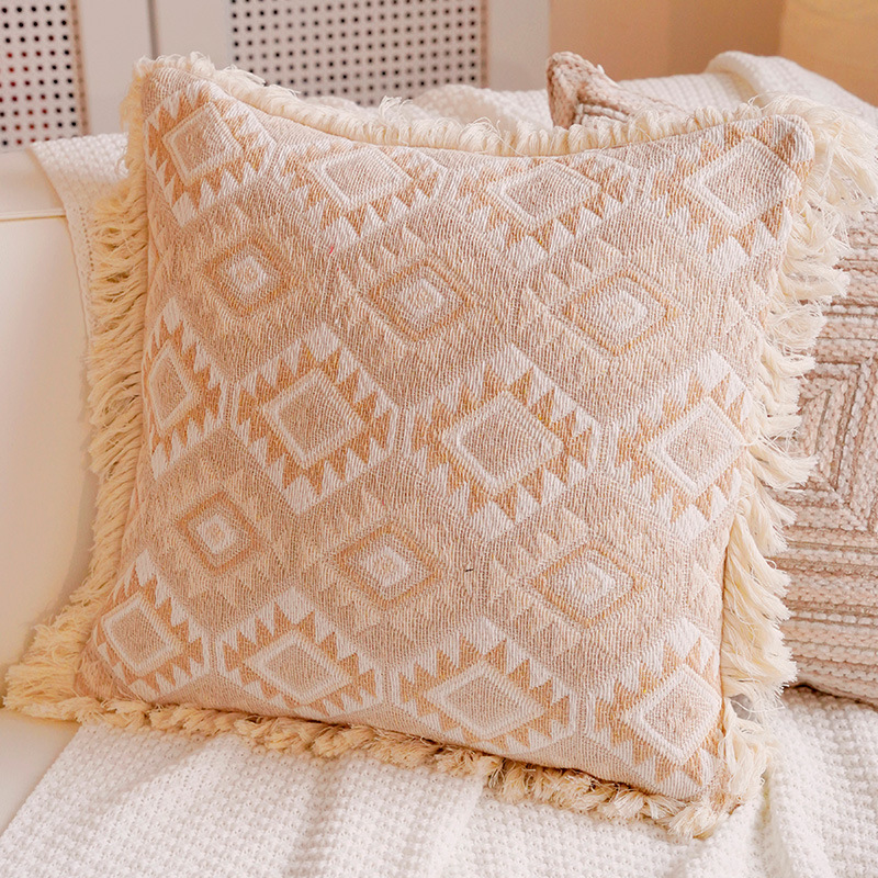 Sofá de estilo de crema de estilo nórdico lujoso cama ventana flotante sofá almohada cojín almohada image 13