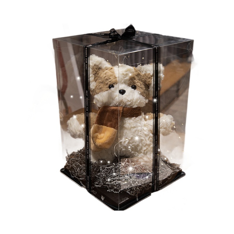 귀여운 작은 우유 개 봉제 인형 개 인형 소녀 자고 있는 인형 생일 선물 남녀