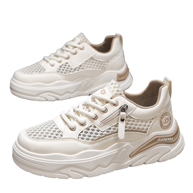 Zapatos de malla para hombre verano transpirables huecos diarios todo-fósforo casual suela gruesa a juego estilo deportivo nuevos zapatos de moda para hombre