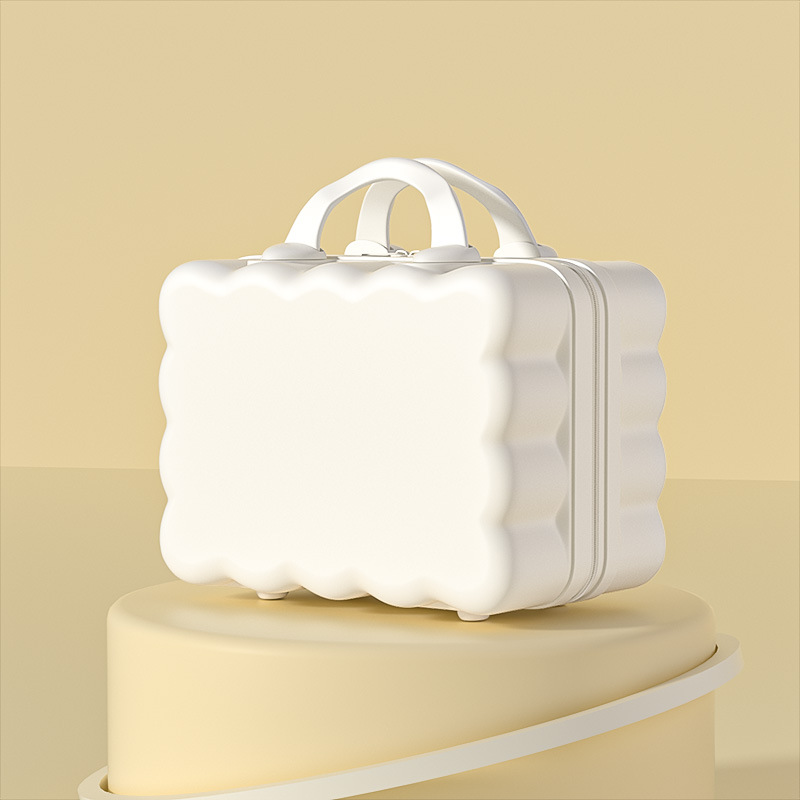 Fashionable white [high-looking] / 14inch satchel cosmetic case