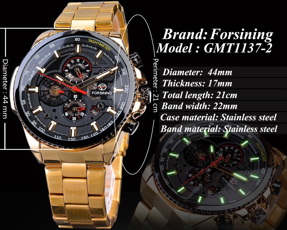 Men's Automatic Mechanical Watch With Multifunctional Dial Design_voghion.com