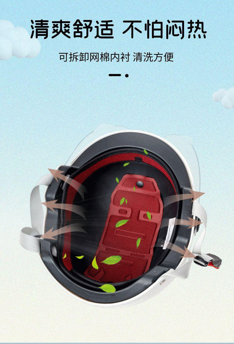 3C certified electric scooter helmet for women, summer sun protection breathable safety helmet, motorcycle riding helmet, all-season half helmet