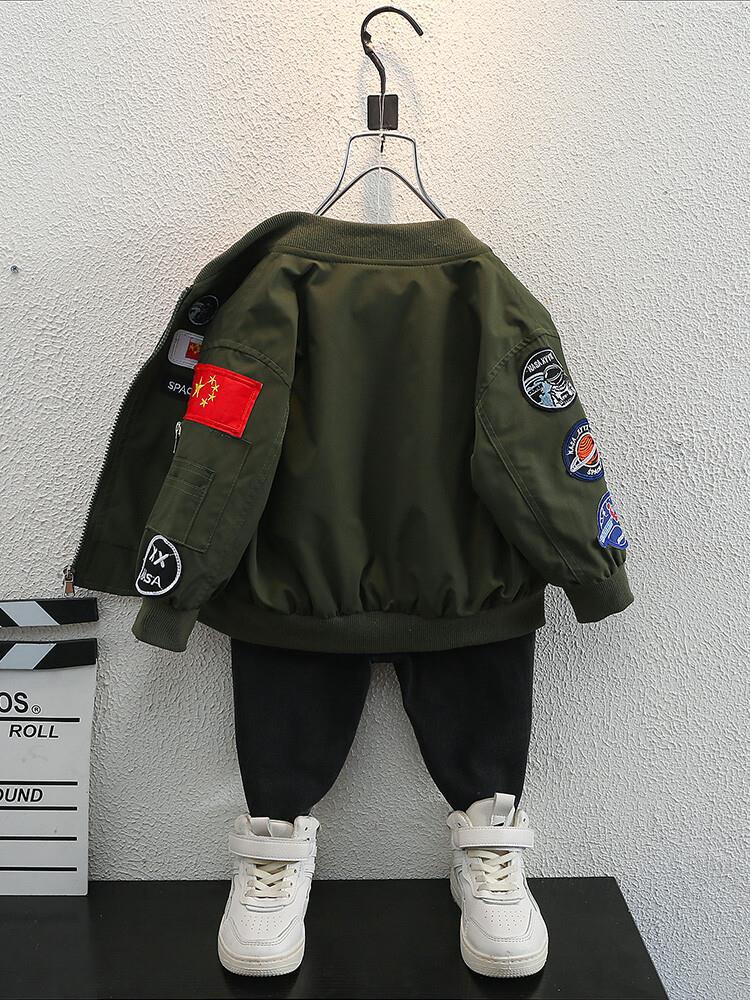 Veste d'uniforme militaire vide pour garçons, vêtements de printemps et d'automne 2023, nouveau beau haut pour enfants, tendance_voghion.com