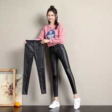 加绒加厚皮裤秋冬新款显瘦外穿亚光pu皮打底裤黑色高腰小脚长裤女