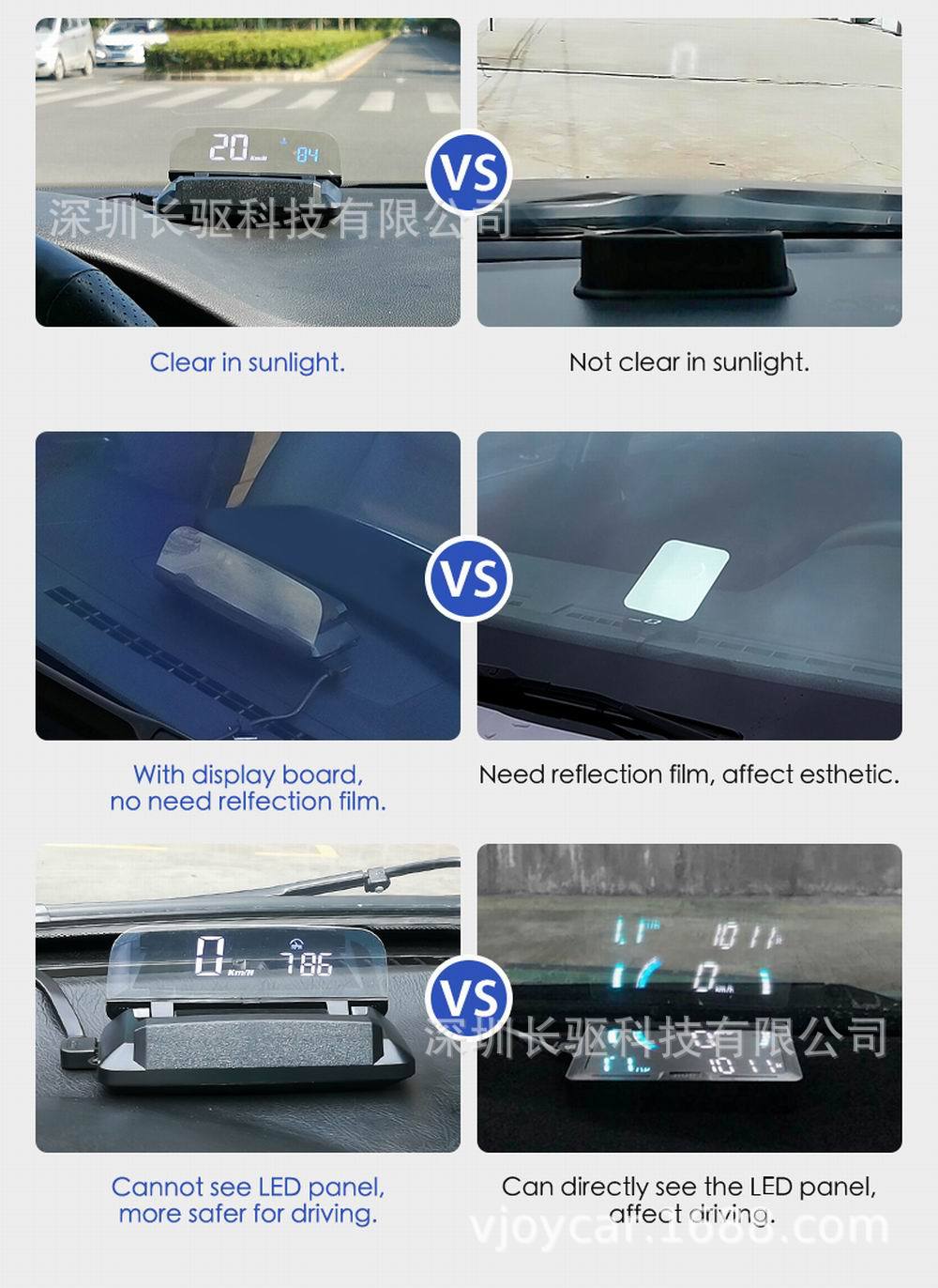 Car Obd Head-Up Display Car Hud Universal Speedometer Water Temperature Speed Low Voltage Alarm Smart Computer