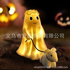 国境を越えた新型ハロウィーン幽霊が犬を散歩するUSB照明夜光小夜灯ledランプのデザイン家の明かりの置物