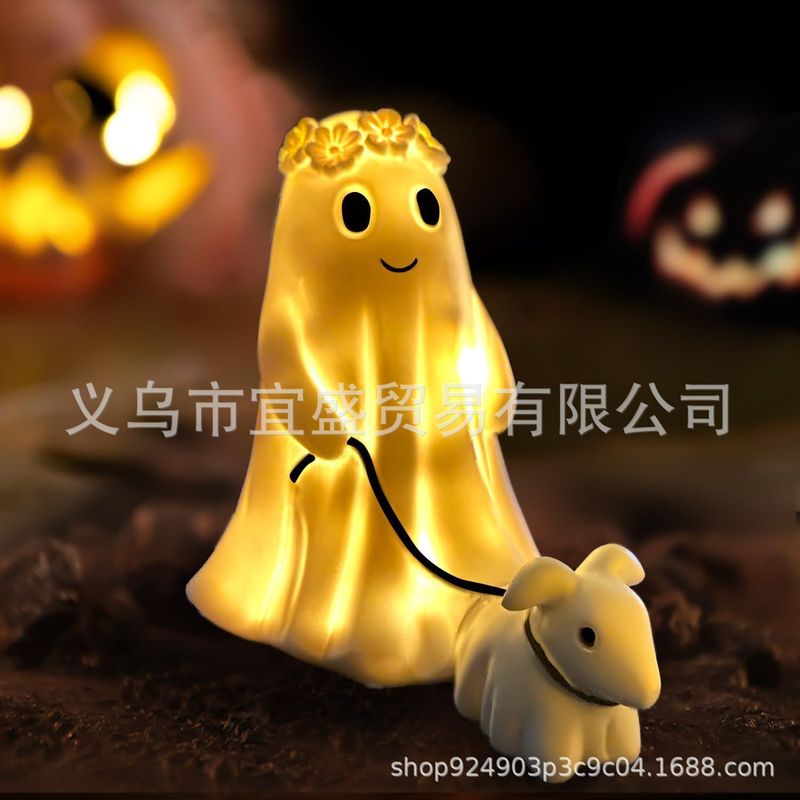 国境を越えた新型ハロウィーン幽霊が犬を散歩するUSB照明夜光小夜灯ledランプのデザイン家の明かりの置物|undefined