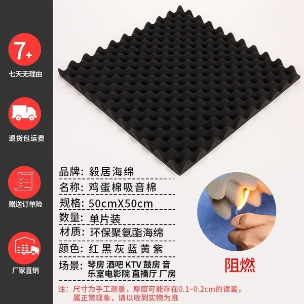 Black - 2cm thick - flame retardant high-density model (without adhesive) - Peak profit