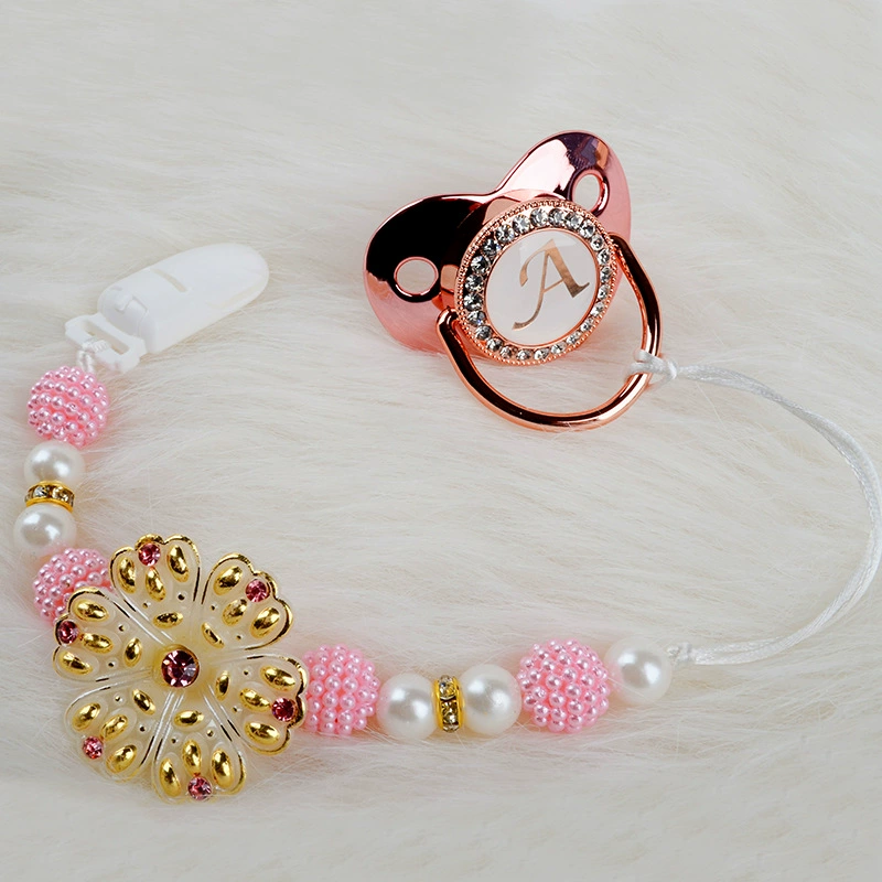 Точечное сверло Подсолнечник цепочка для соски золотая сверкающая анти-цепная зубная лента