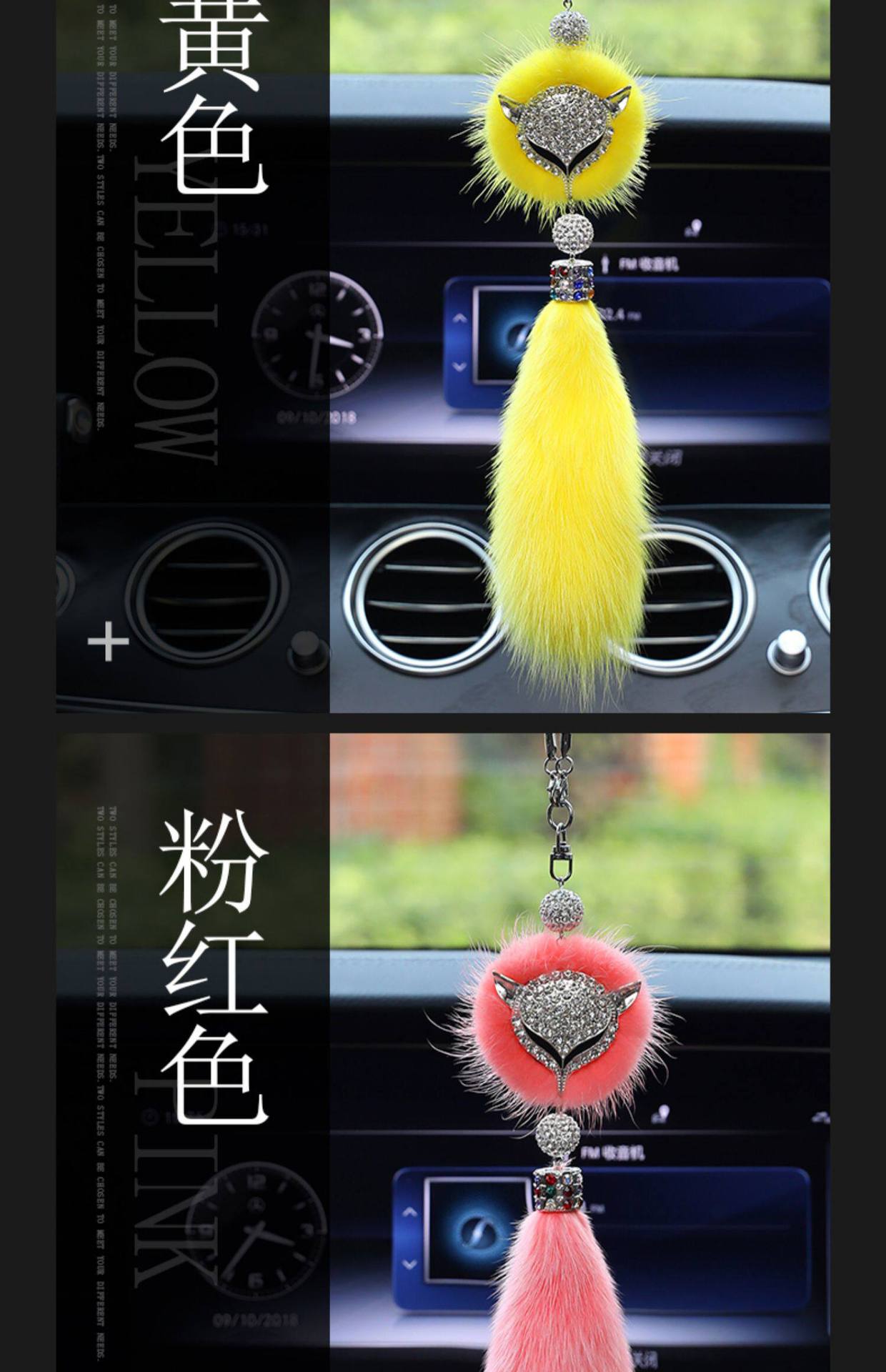 Car Hanging Ornament Goddess Style with Diamonds, New Trendy High-End Creative Car Pendant Handmade Interior Decoration for Women