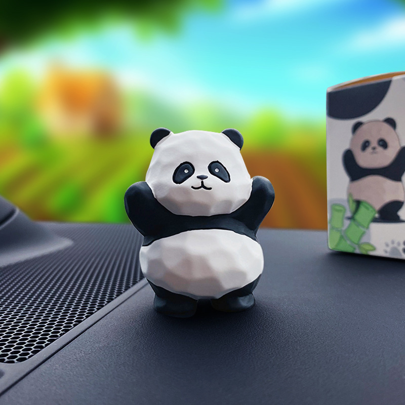 Оригинальный стиль резьбы по дереву в виде панды с поднятой рукой в виде брелока