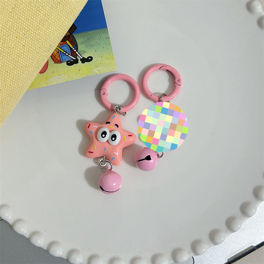 Nuevas campanas SpongeBob Pie Big Star Keychain adornos colgantes de dibujos animados accesorios mochilas chicas regalos amiga