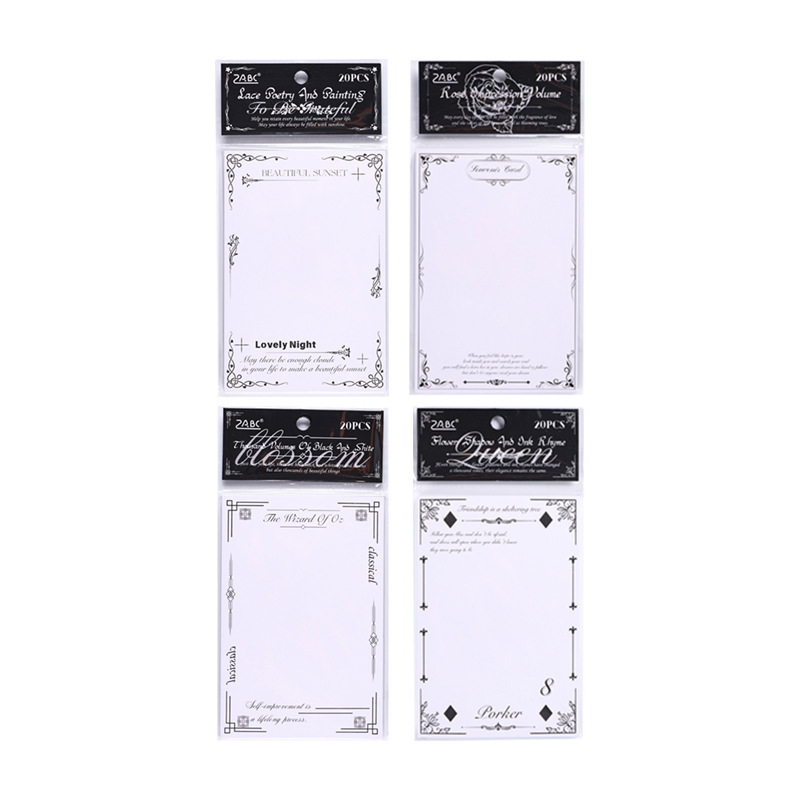 Cuaderno secreto de tinta no adhesivo Notebook DiDi Mensaje Tarjeta pequeña engrosada Mensaje en blanco y negro Mensaje tarjeta pequeña