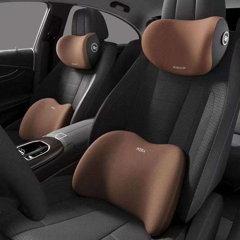 Car Lumbar Support Headrest Cushion Car Backrest Seat Support Lumbar Pillow Driving Waist Protection Car Neck Pillow