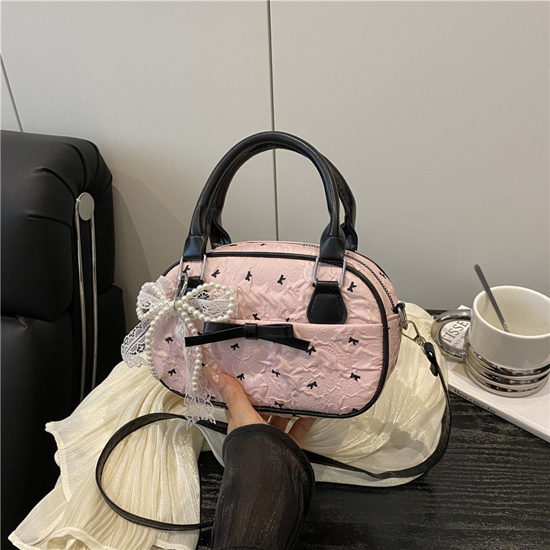 复古小众斜挎包包女2025秋季新款潮时尚洋气时髦韩国蝴蝶结手拎包|undefined