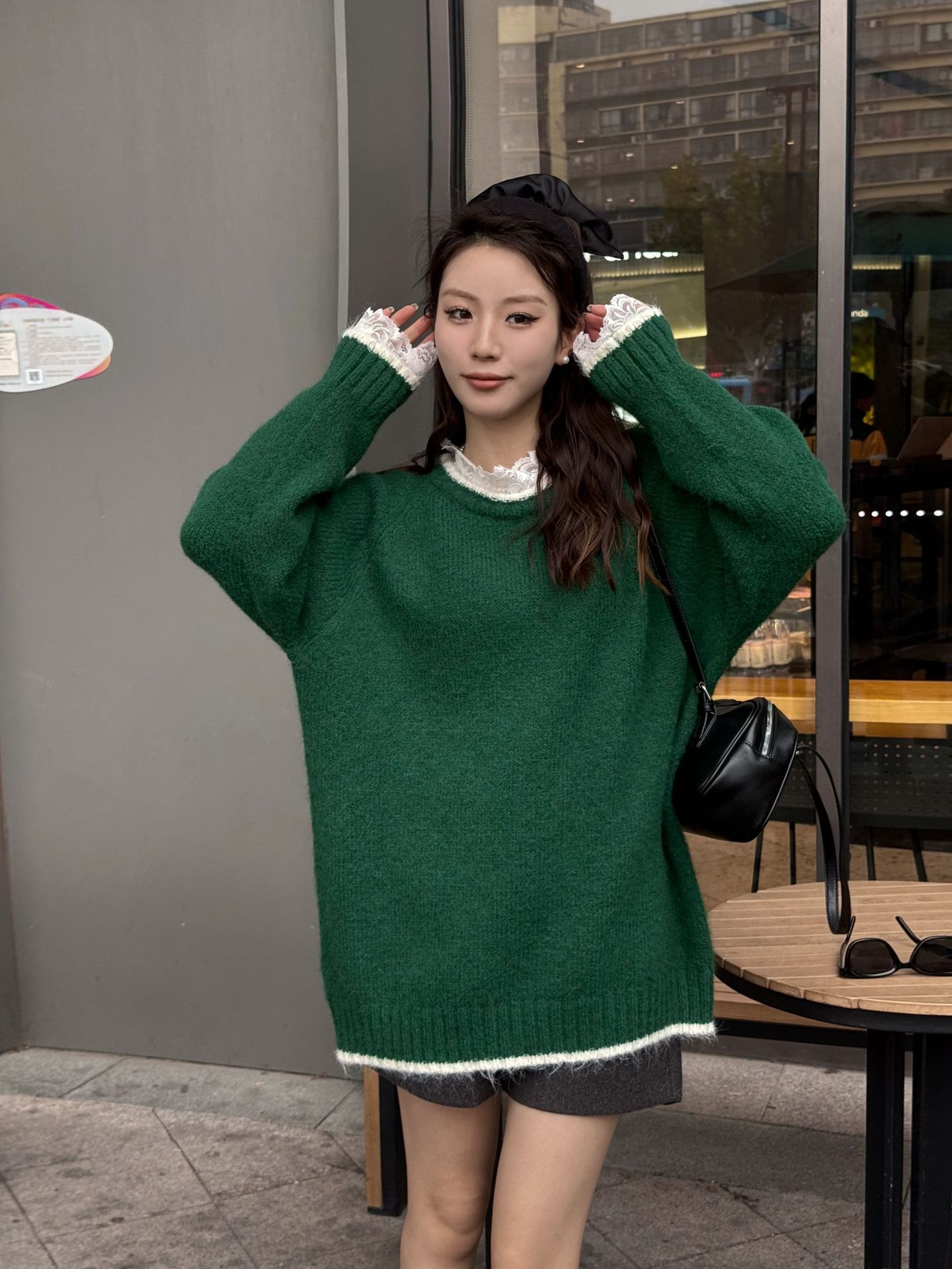 24 invierno Puyuan incluye camisetas de lana, suéter, abrigo, manga larga, vento perezoso, delgado, chaqueta suelta, mujer