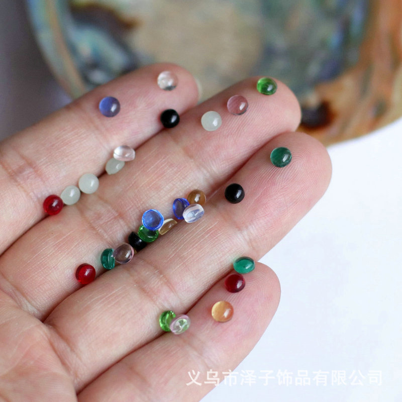 4mm ring face imitation crystal gem glass patch nail art accessories diy handmade jewelry material accessories wholesale