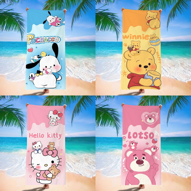 Cross-border Sanrio Beach Towel Children's Cartoon Quick-drying Beach Towel Microfiber Digital Printed Bath Towel