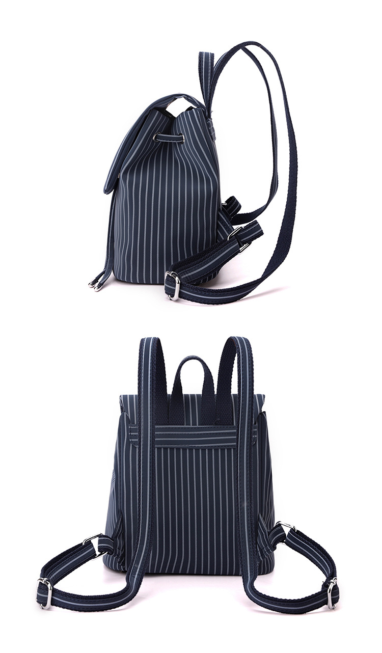 Colorful Fox Korean version niche British style backpack, versatile and high-end bag, striped mini drawstring backpack undefined