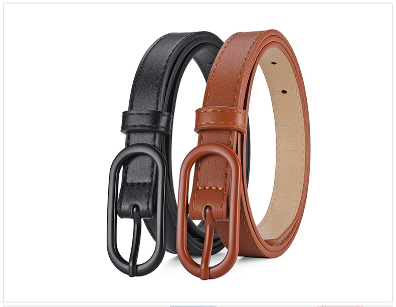 52g Weight Belt Classification Simple Style Solid Color Pu Leather Alloy Women's Leather Belts