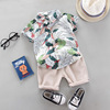 Children's shirt, beach set for boys, 0-5 years, with short sleeve, suitable for import, wholesale