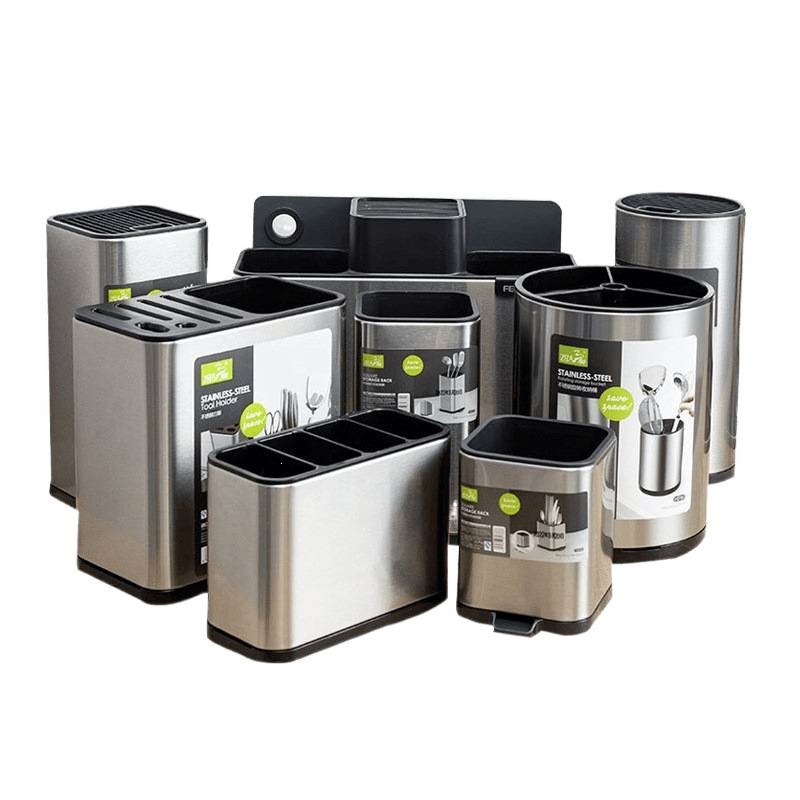 Acero inoxidable cocina acabado de cuchara de cocina estante de almacenamiento de cuchara de cocina caja de almacenamiento de cuchara palillos fritos cucharas soporte de cuchara