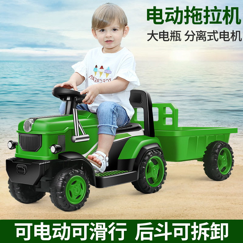 Tractor eléctrico para niños con cubo, coche de juguete grande para niños de 2 a 6 años, coche de carga de cuatro ruedas para niños image 3