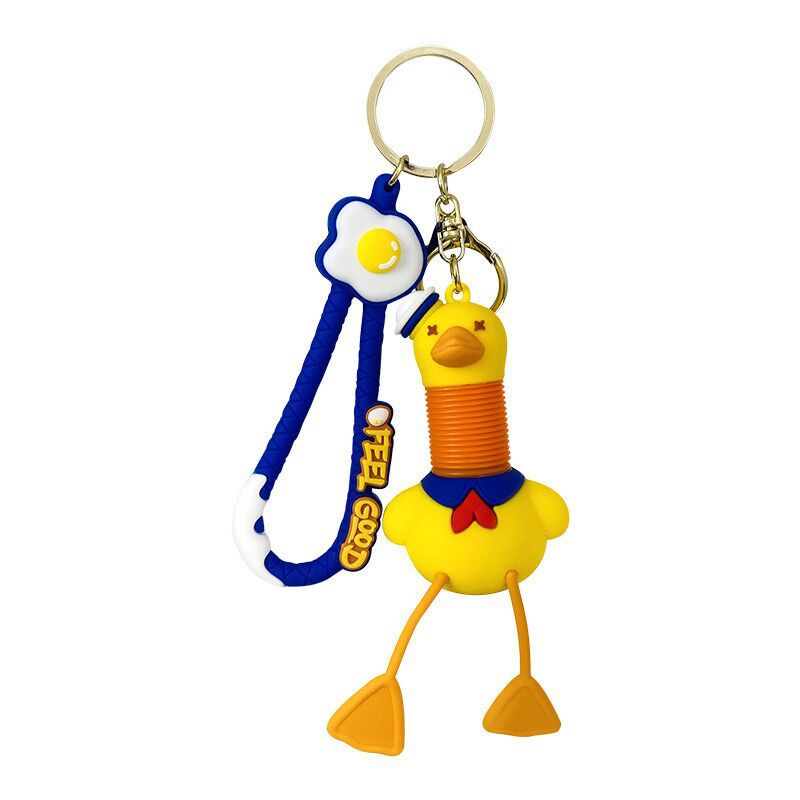 Llavero de cuello telescópico creativo de dibujos animados Divertido colgante de bolsa de descompresión colgante de coche cadena anillo pequeño regalo al por mayor