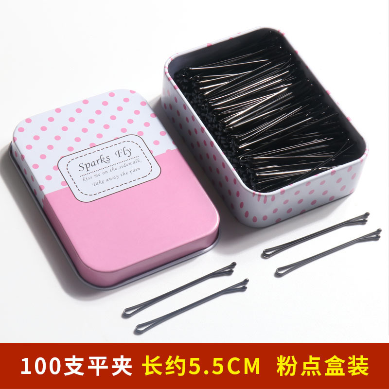 Clipe de cabello negro, clipe de cabello fijo, clipe de cabello, clipe de cabello, clipe de acero en forma de U