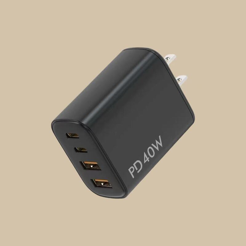 国境を越えた供給インテリジェント高速充電デュアル出力 2C2A 40W PD+QC3.0 デスクトップ マルチポート EU プラグ充電器|undefined