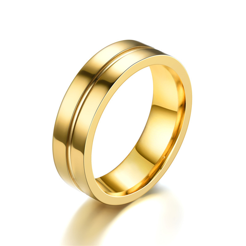 Zircon Inlay Material Wholesale Jewelry Casual Simple Style Solid Color Titanium Steel Zircon Plating Inlay Rings