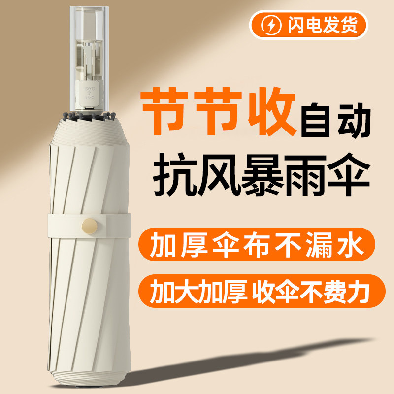 Automatic Folding Umbrella with 24 Thickened and Reinforced Ribs, Dual-Use for Sun and Rain, Large Size Sun Protection Umbrella for Women, Wholesale