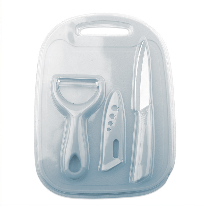 Cuchillo de frutas de acero inoxidable de tres piezas de cocina de plástico cuchillo picador de cuchillo pequeño fabricante de herramientas de regalo al por mayor