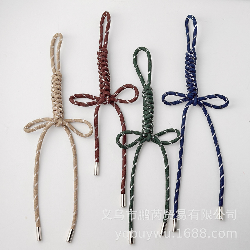 Miu Home Same Style Colorful Miu Style Bag Hanging Mobile Phone Lanyard Fashion Handmade DIY Woven Rope Diamond Knot Keychain